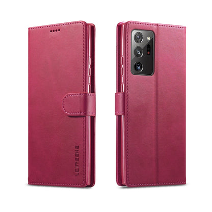 Textured leather flip phone case with card slots, holder, and magnetic closure, pink