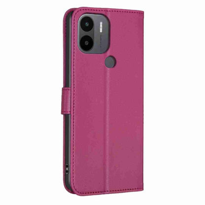 Four-leaf embossed leather phone case, deep purple folio flip with side strap