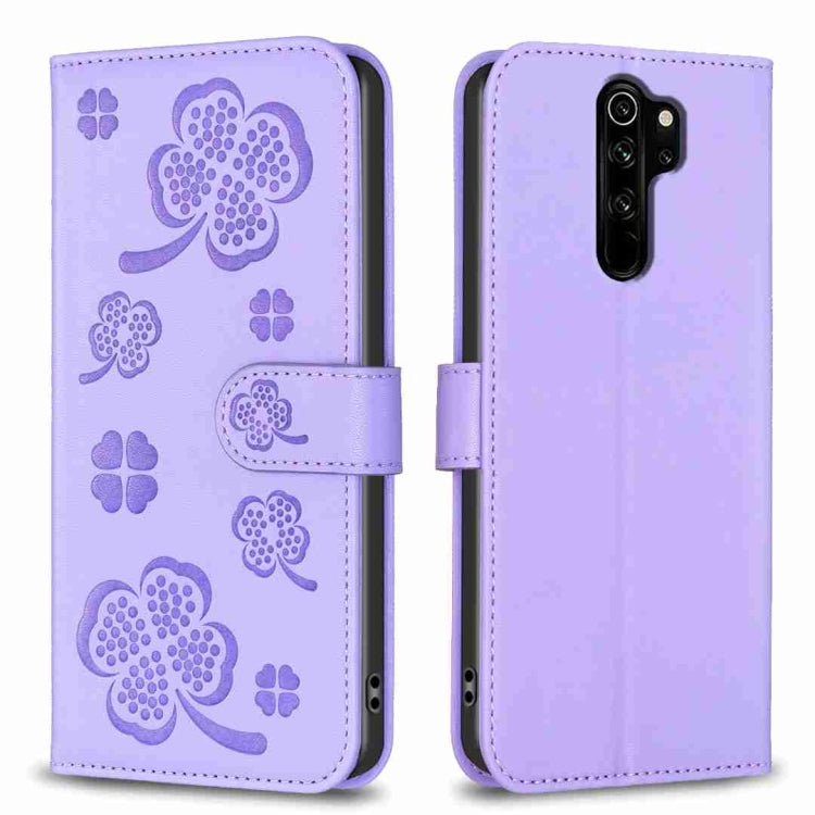 Four-leaf Embossed Leather Phone Case, For Xiaomi Redmi Note 8 Pro