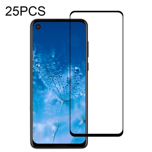 Full-screen tempered glass screen protector for phone, clear with black edges