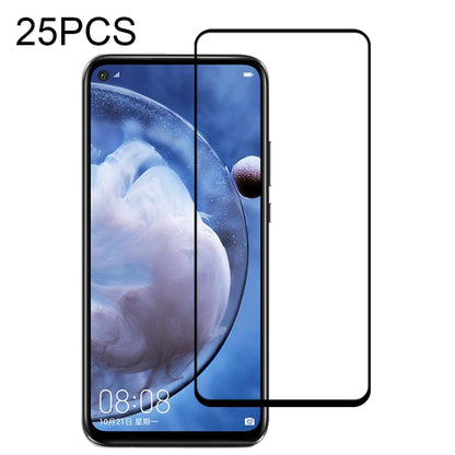 25-pack clear tempered glass screen protector with full coverage over phone screen