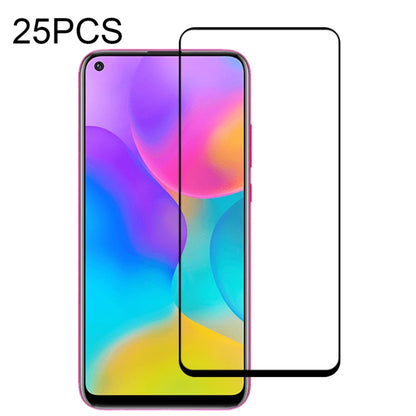 Full-glue tempered glass screen protector, black edge, 25-pack set