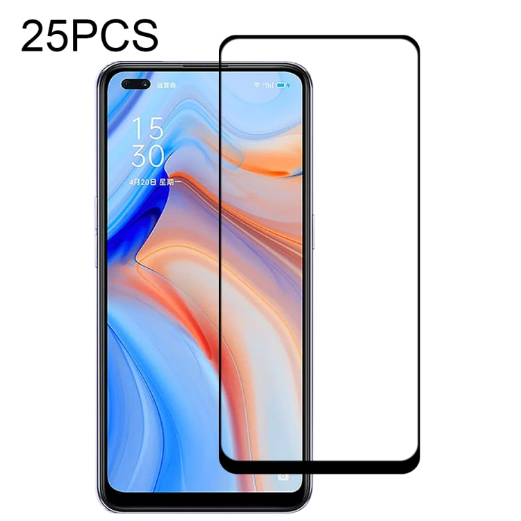 Full-glue tempered glass screen protector, black border, 25-pack set