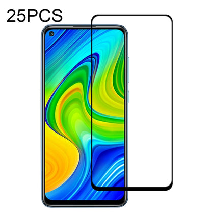 Full-glue tempered glass screen protector film with black border, 25-pack