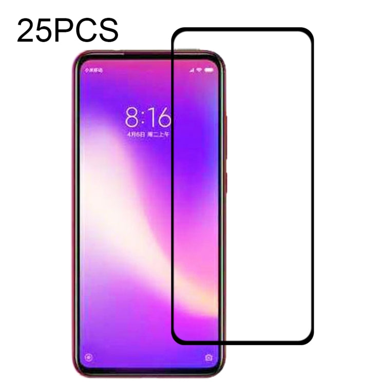 Full-glue tempered glass screen protector, black edge, 25-pack set