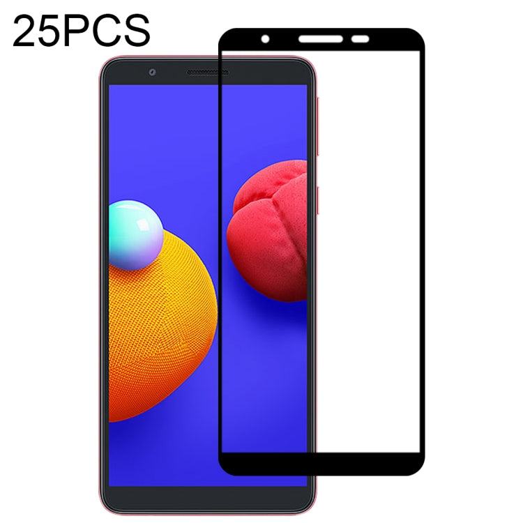 Full screen tempered glass screen protector with adhesive, 25-pack, covers phone front