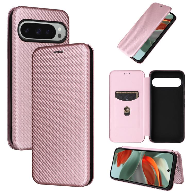 Carbon Fiber Texture Flip Leather Phone Case, For Google Pixel 11a, For Google Pixel 11 Pro XL, For Google Pixel 11 Pro / 11, For Google Pixel 10a, For Google Pixel 10 Pro XL 5G Global, For Google Pixel 9a, For Google Pixel 8a