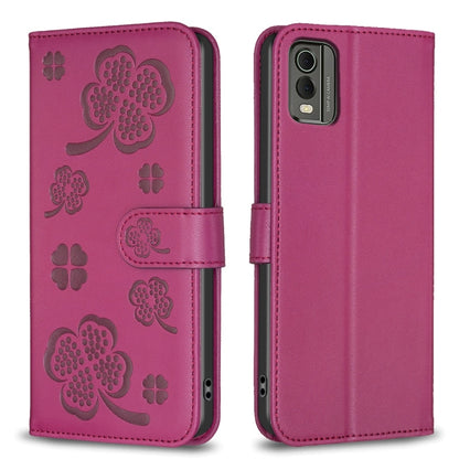 Four-leaf Embossed Leather Phone Case, For Nokia G42 / G310, For Nokia C22, For Nokia C12, For Nokia G22, For Nokia C32, For Nokia G11 / G21