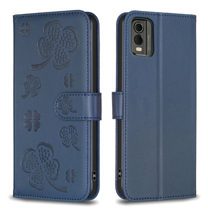 Four-leaf Embossed Leather Phone Case, For Nokia G42 / G310, For Nokia C22, For Nokia C12, For Nokia G22, For Nokia C32, For Nokia G11 / G21