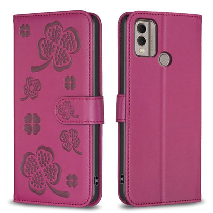 Four-leaf Embossed Leather Phone Case, For Nokia G42 / G310, For Nokia C22, For Nokia C12, For Nokia G22, For Nokia C32, For Nokia G11 / G21