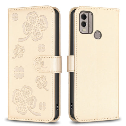 Four-leaf Embossed Leather Phone Case, For Nokia G42 / G310, For Nokia C22, For Nokia C12, For Nokia G22, For Nokia C32, For Nokia G11 / G21
