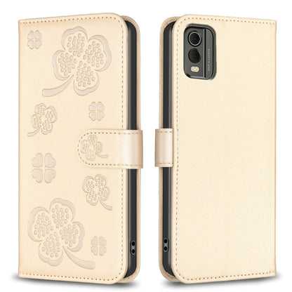 Four-leaf Embossed Leather Phone Case, For Nokia G42 / G310, For Nokia C22, For Nokia C12, For Nokia G22, For Nokia C32, For Nokia G11 / G21