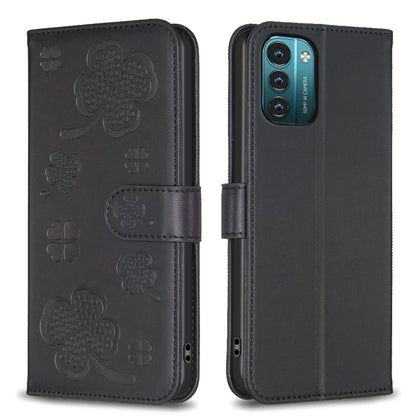 Four-leaf Embossed Leather Phone Case, For Nokia G42 / G310, For Nokia C22, For Nokia C12, For Nokia G22, For Nokia C32, For Nokia G11 / G21