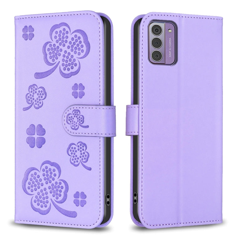 Four-leaf Embossed Leather Phone Case, For Nokia G42 / G310, For Nokia C22, For Nokia C12, For Nokia G22, For Nokia C32, For Nokia G11 / G21