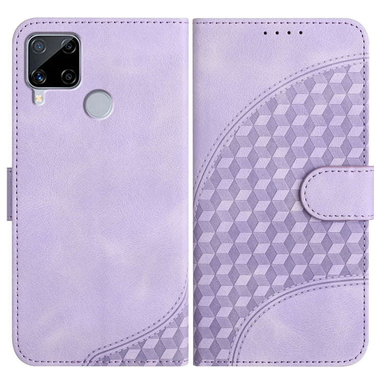 Elephant Head Embossed Phone Leather Case with Lanyard, For Realme C15/C12/Narzo 20/7i Global, For Realme 7 4G/Narzo 20 Pro, For Realme 7 Pro