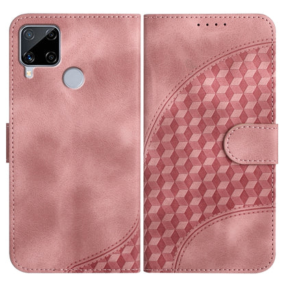 Elephant Head Embossed Phone Leather Case with Lanyard, For Realme C15/C12/Narzo 20/7i Global, For Realme 7 4G/Narzo 20 Pro, For Realme 7 Pro