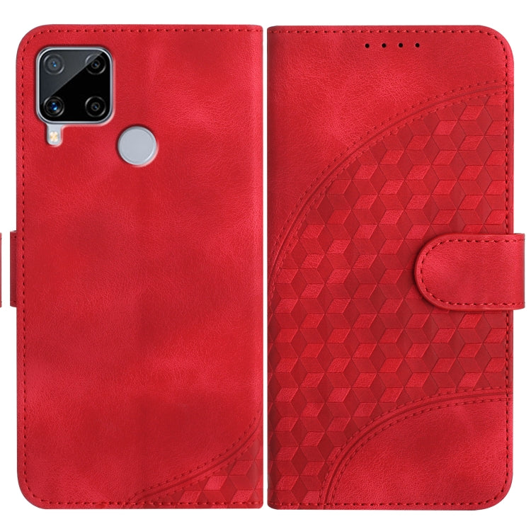 Elephant Head Embossed Phone Leather Case with Lanyard, For Realme C15/C12/Narzo 20/7i Global, For Realme 7 4G/Narzo 20 Pro, For Realme 7 Pro