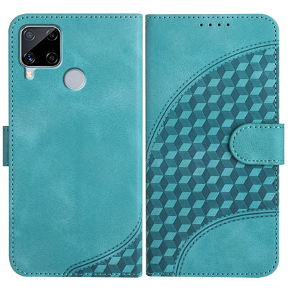 Elephant Head Embossed Phone Leather Case with Lanyard, For Realme C15/C12/Narzo 20/7i Global, For Realme 7 4G/Narzo 20 Pro, For Realme 7 Pro