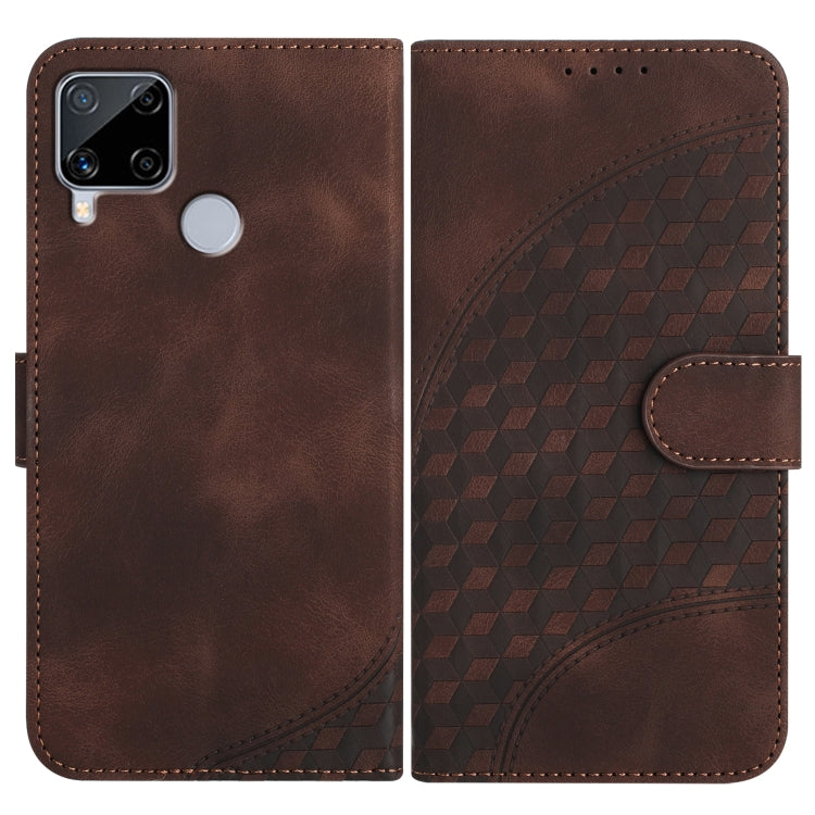 Elephant Head Embossed Phone Leather Case with Lanyard, For Realme C15/C12/Narzo 20/7i Global, For Realme 7 4G/Narzo 20 Pro, For Realme 7 Pro