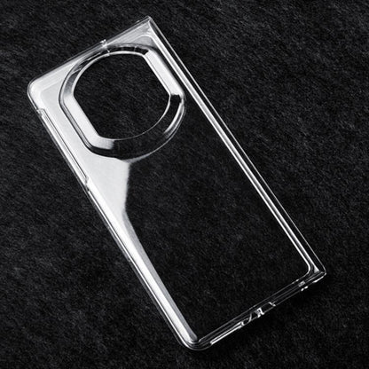 Clear shockproof phone case with circular camera opening, angled