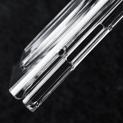 Clear shockproof phone case side with button openings and reinforced edges