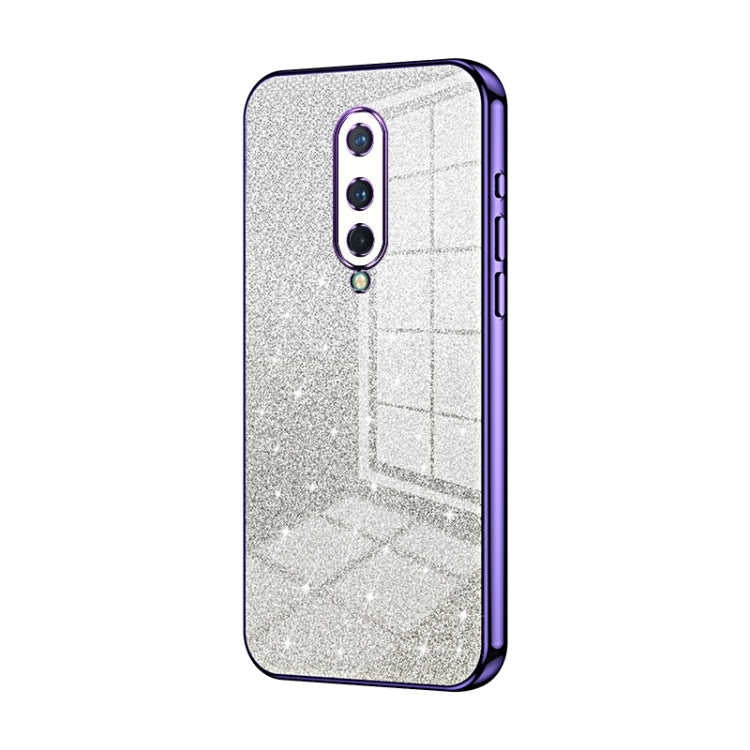 Gradient Glitter Powder Electroplated Phone Case, For OnePlus 8