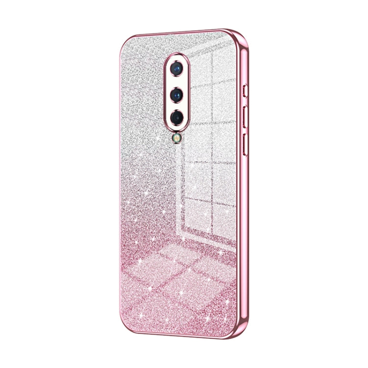 Gradient Glitter Powder Electroplated Phone Case, For OnePlus 8