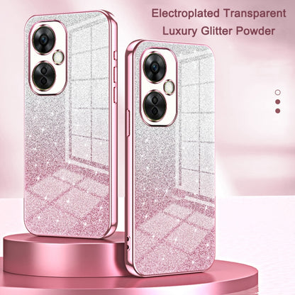 Gradient Glitter Powder Electroplated Phone Case, For OnePlus 8
