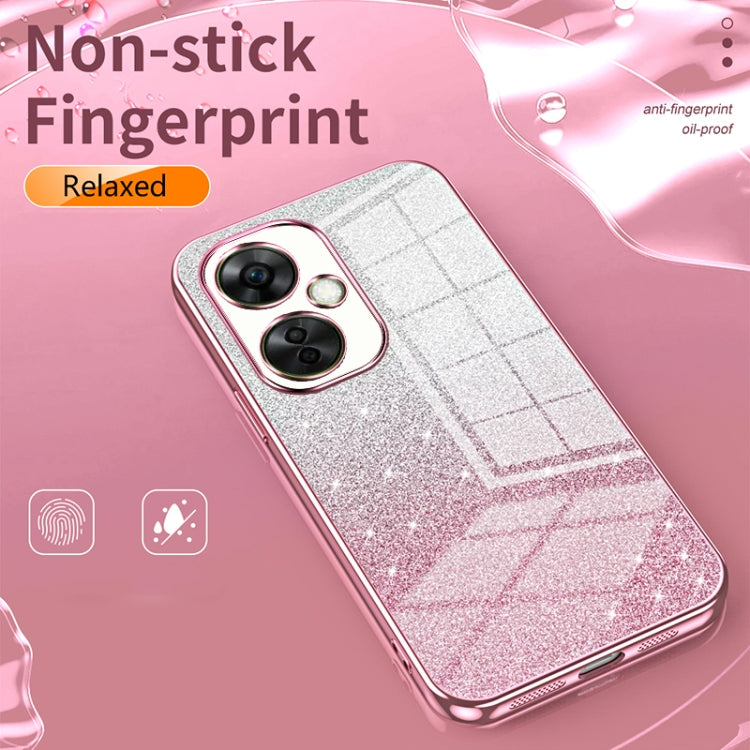 Gradient Glitter Powder Electroplated Phone Case, For OnePlus 8