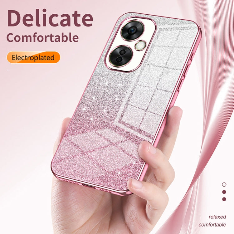 Gradient Glitter Powder Electroplated Phone Case, For OnePlus 8