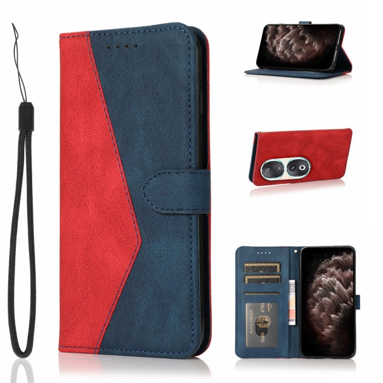 Dual-color Stitching Leather Phone Case, For Honor 90