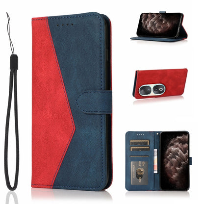 Dual-color Stitching Leather Phone Case, For Honor 90