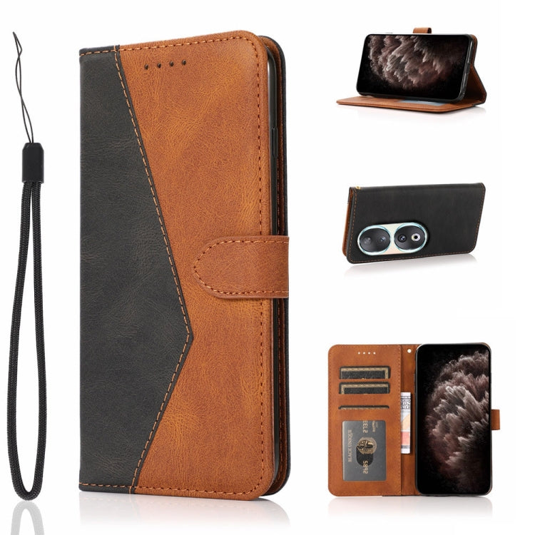 Dual-color Stitching Leather Phone Case, For Honor 90