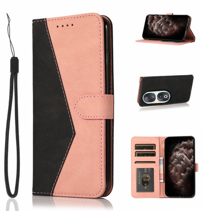 Dual-color Stitching Leather Phone Case, For Honor 90