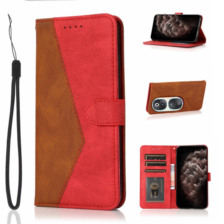 Dual-color Stitching Leather Phone Case, For Honor 90