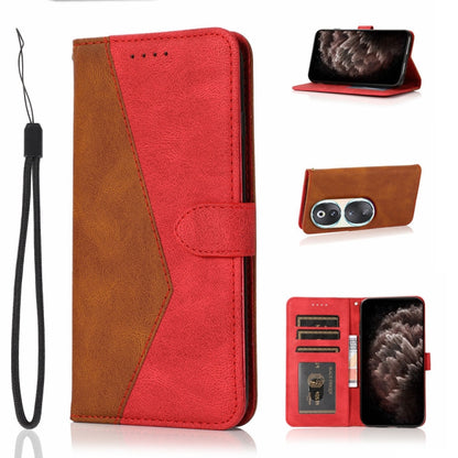 Dual-color Stitching Leather Phone Case, For Honor 90