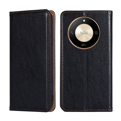 Gloss Oil Solid Color Magnetic Leather Phone Case, For Honor X50 5G