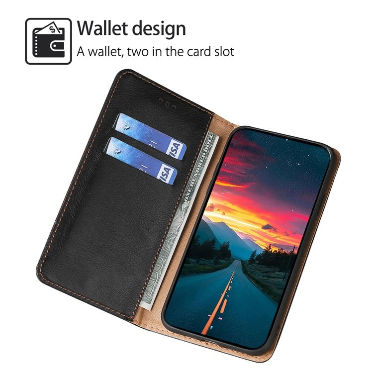 Gloss Oil Solid Color Magnetic Leather Phone Case, For Honor X50 5G