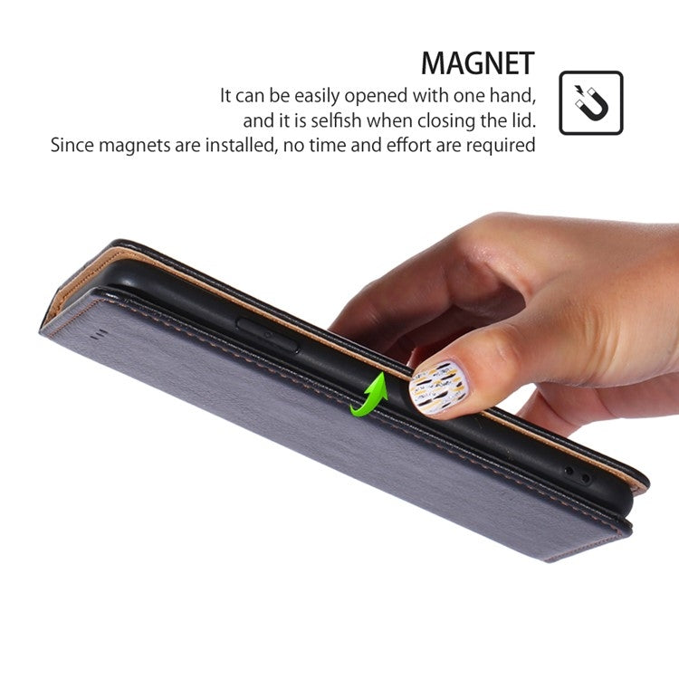 Gloss Oil Solid Color Magnetic Leather Phone Case, For Honor X50 5G
