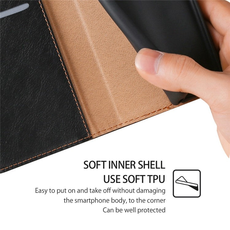 Gloss Oil Solid Color Magnetic Leather Phone Case, For Honor X50 5G