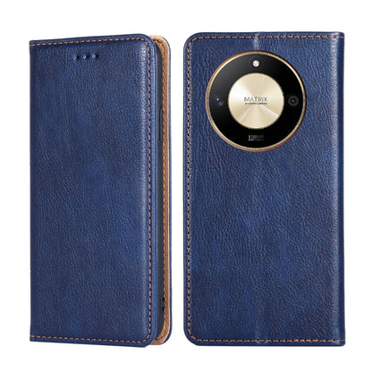 Gloss Oil Solid Color Magnetic Leather Phone Case, For Honor X50 5G