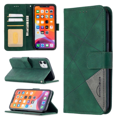 Green magnetic flip leather phone case with card slots and phone holder