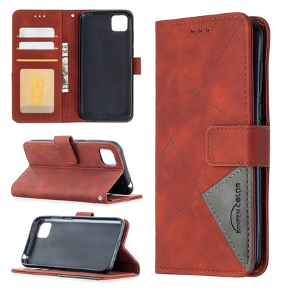 Red magnetic flip leather phone case with card slots and holder stand