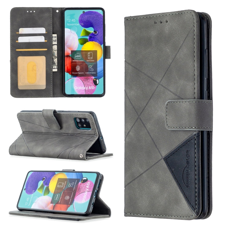 Grey magnetic flip leather phone case with card slots and holder stand