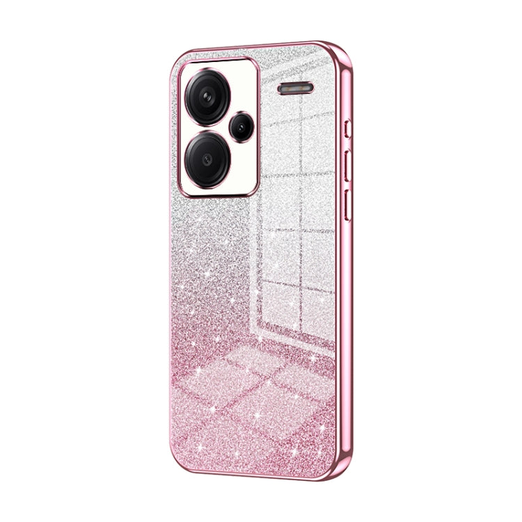 Gradient Glitter Powder Electroplated Phone Case, For Redmi Note 14 5G, For Redmi Note 14 Pro+ 5G, For Redmi 14R, For Redmi Note 14 Pro 5G, For Redmi K70 Ultra, For Xiaomi Redmi Note 13 Pro 4G, For Xiaomi Redmi Note 13 4G, For Xiaomi Redmi Note 13 5G  ...