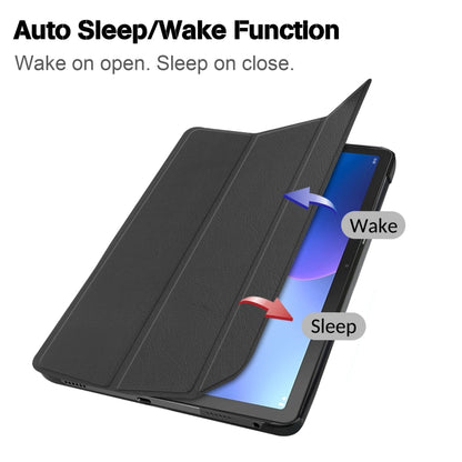 3-folding Leather Smart Tablet Case, For Lenovo Qitian K10 Pro 5G