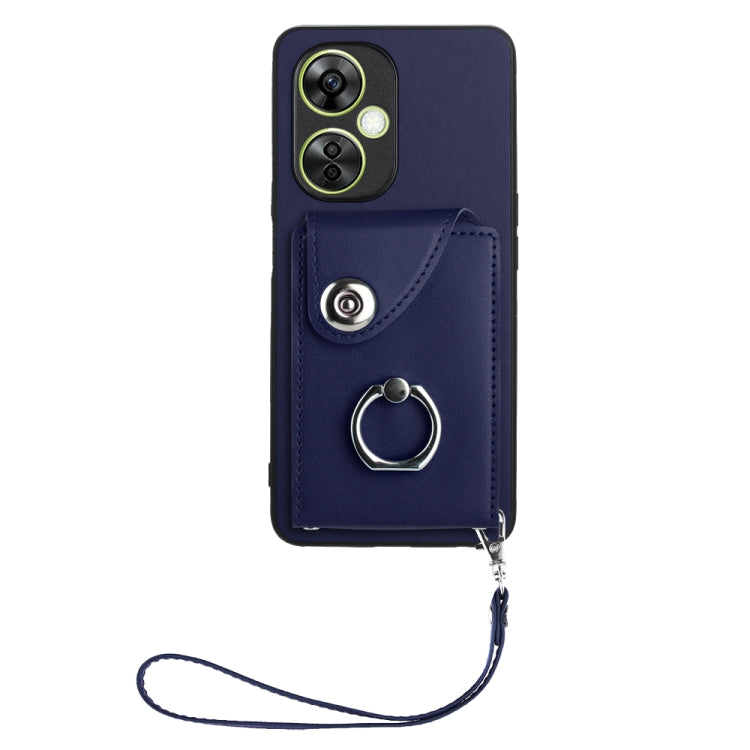 Organ Card Bag Ring Holder PU Phone Case with Lanyard, For OnePlus Nord CE 3 Lite