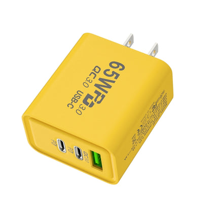 65W Gallium Nitride USB + Type-C Fast Charging Charger, EU Plug, US Plug