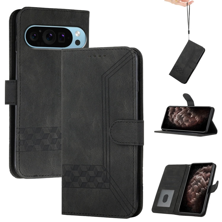 Cubic Skin Feel Flip Leather Phone Case, For Google Pixel 11a, For Google Pixel 10a, For Google Pixel 10 Pro XL, For Google Pixel 10 / Pixel 10 Pro, For Google Pixel 9a, For Google Pixel 9 Pro, For Google Pixel 9, For Google Pixel 8a