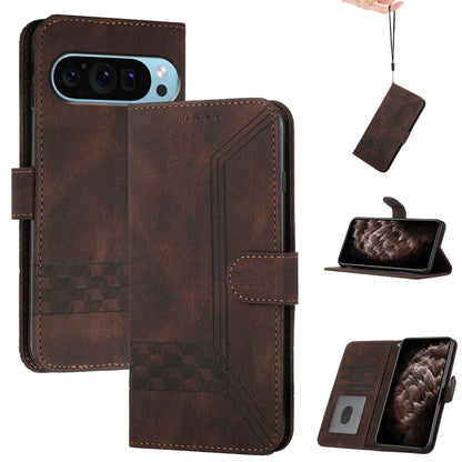 Cubic Skin Feel Flip Leather Phone Case, For Google Pixel 11a, For Google Pixel 10a, For Google Pixel 10 Pro XL, For Google Pixel 10 / Pixel 10 Pro, For Google Pixel 9a, For Google Pixel 9 Pro, For Google Pixel 9, For Google Pixel 8a